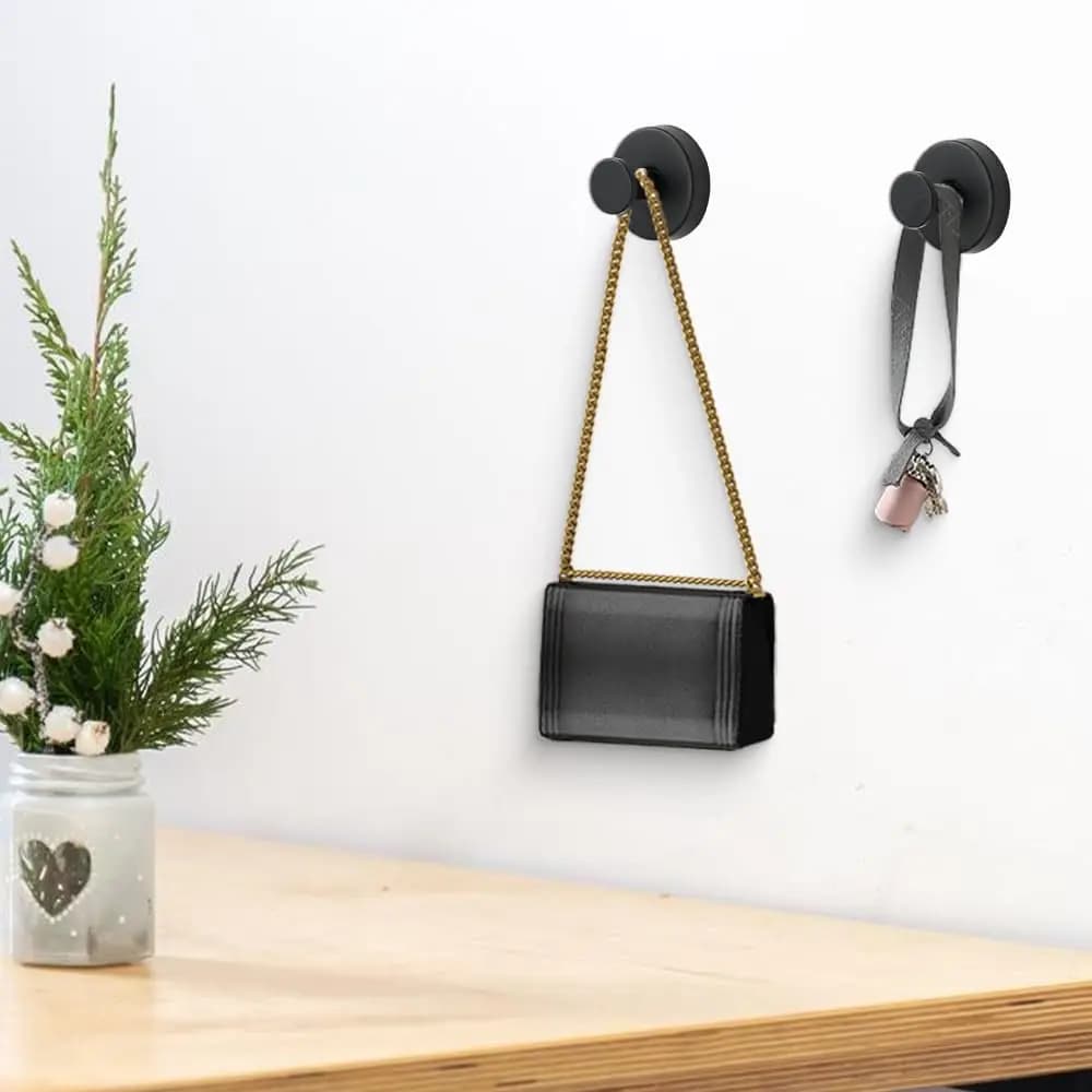 2 Pcs Suction Cup Hooks for Door Wreaths,2026 New No-Drill Hooks for Valentine's Decor,Stainless Steel Waterproof Suction Cup Hook,Holder Towel Hooks for Bathroom Wall,Kitchen,Glass,Tile