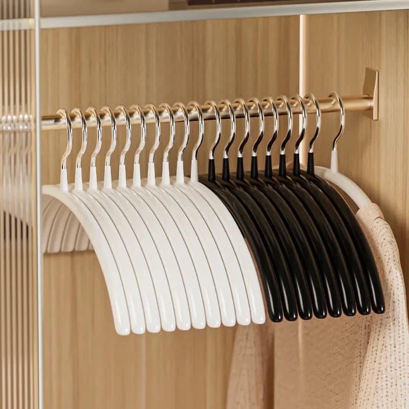 yes10Pcs Semi-circular Arc-shaped Clothes Hanger, Anti Slip Shoulder Protection, Is A Practical Item for Wardrobe Storage