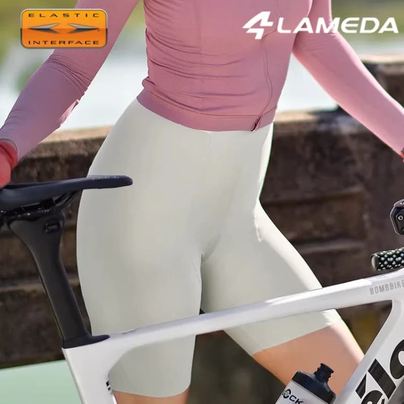 Pantaloncini da Ciclismo da Donna Lameda con Imbottitura a Doppia Freccia, Pantaloncini da Ciclismo con Tasche, Pantaloncini da Strada Primavera/Estate