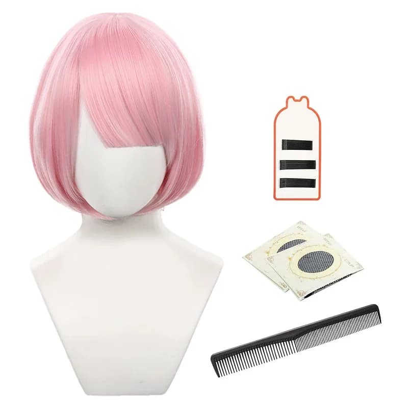 Re:Life In A Different World From Zero Anime Ram Parrucca Cosplay Rose Net Fibra sintetica Dimensioni regolabili Resistente al calore;8's,6;