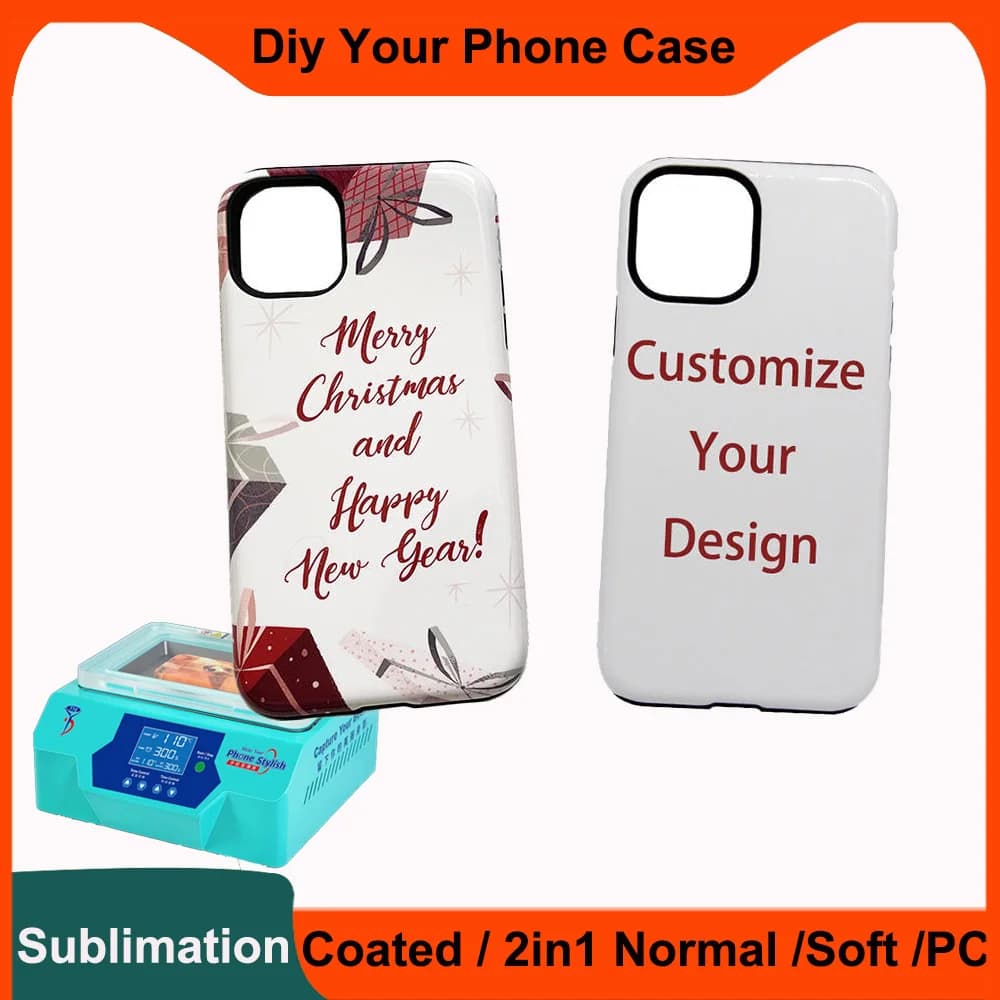 3D Film Sublimation Phone Case Blank Coated 2 in 1 Shell for iPhone 17 16 12 13 14 15 Pro Max Anti Scratch Shockproof Back Cover
