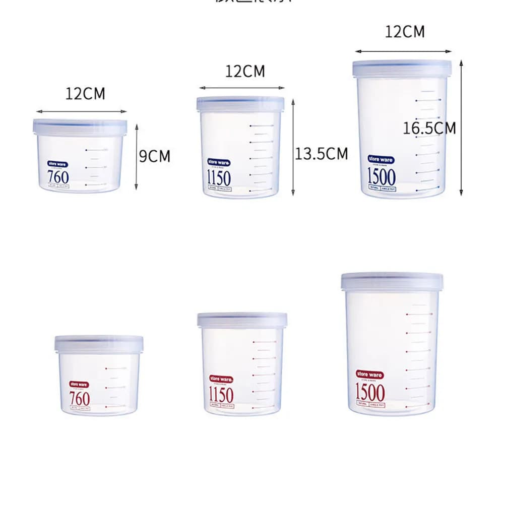 1500Ml Transparent Premium Polypropylene Spill Proof Stackable Food Storage Containers for Kitchen Picnic Game Room Dry Food
