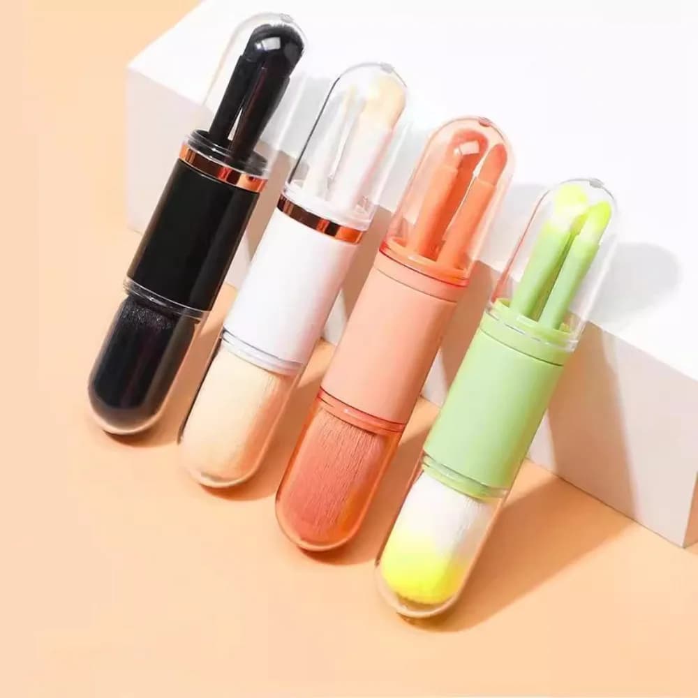Set per trucco 4 in 1 Strumenti di bellezza Mini set Pennello per tono pelle Pennello telescopico Pennello per trucco portatile Strumenti di bellezza
