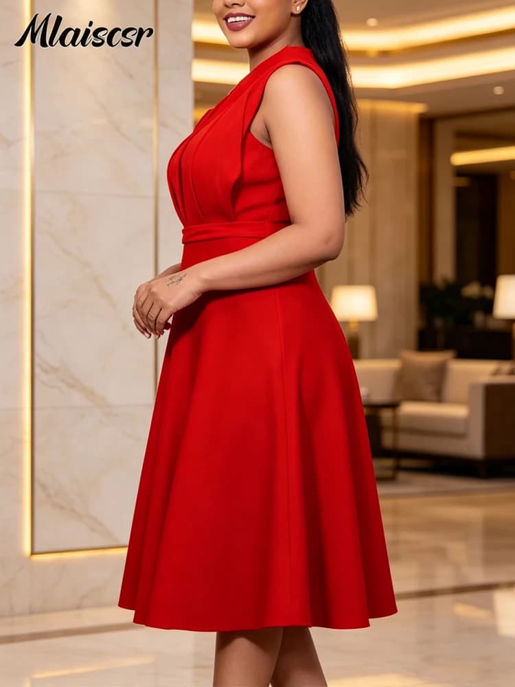 Asymmetric Neck Slim Waist A-Line Flared Midi Dresses Party Guest Outfit Women’s Chic Neon Green One Shoulder Dress Birthday