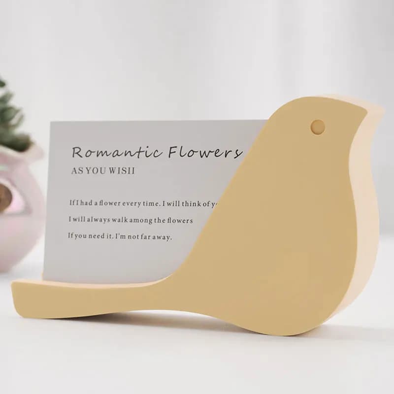 Porta biglietti da visita per uccelli Album fotografico Stampo in silicone a forma di cuore Porta etichette a forma di nuvola Stampo in resina per calcestruzzo Decorazioni per il desktop fai da te