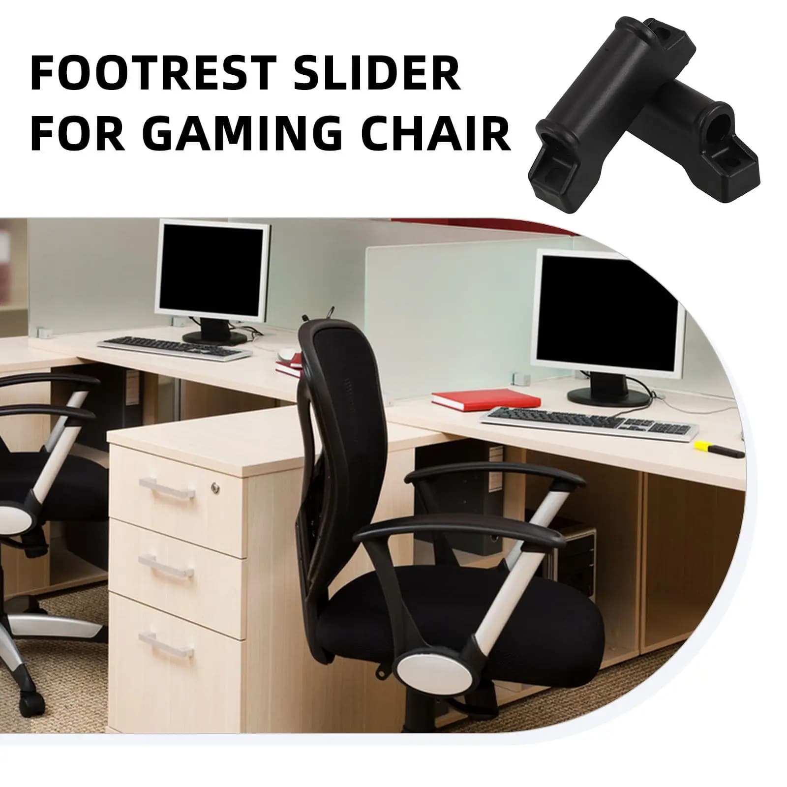 2Pcs Strong Plastic Footrest Sliders for Reclining Office Gaming Chairs Footrest Slider Cushion Heavy Duty Easy Installation