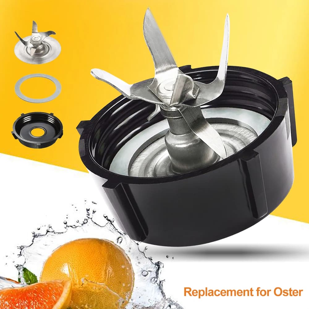 Parti di Ricambio in Acciaio Inox per Frullatore Osterizer: Lama, Base e Guarnizione Inferiore