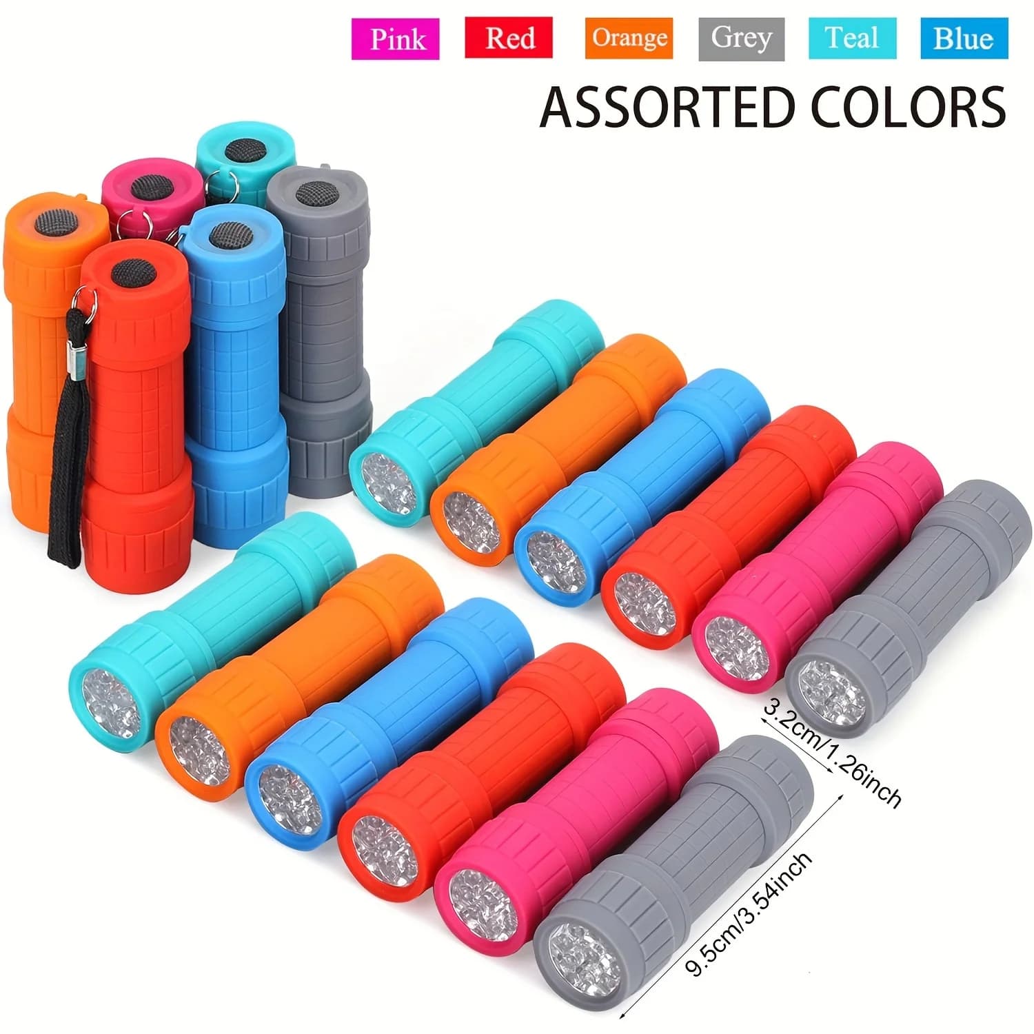 Mini Torcia Portatile con Nove LED XPE, Illuminazione Potente, Utilizza 3 Batterie AAA, Torcia Tascabile per Emergenze all'Aperto, Regalo per Bambini
