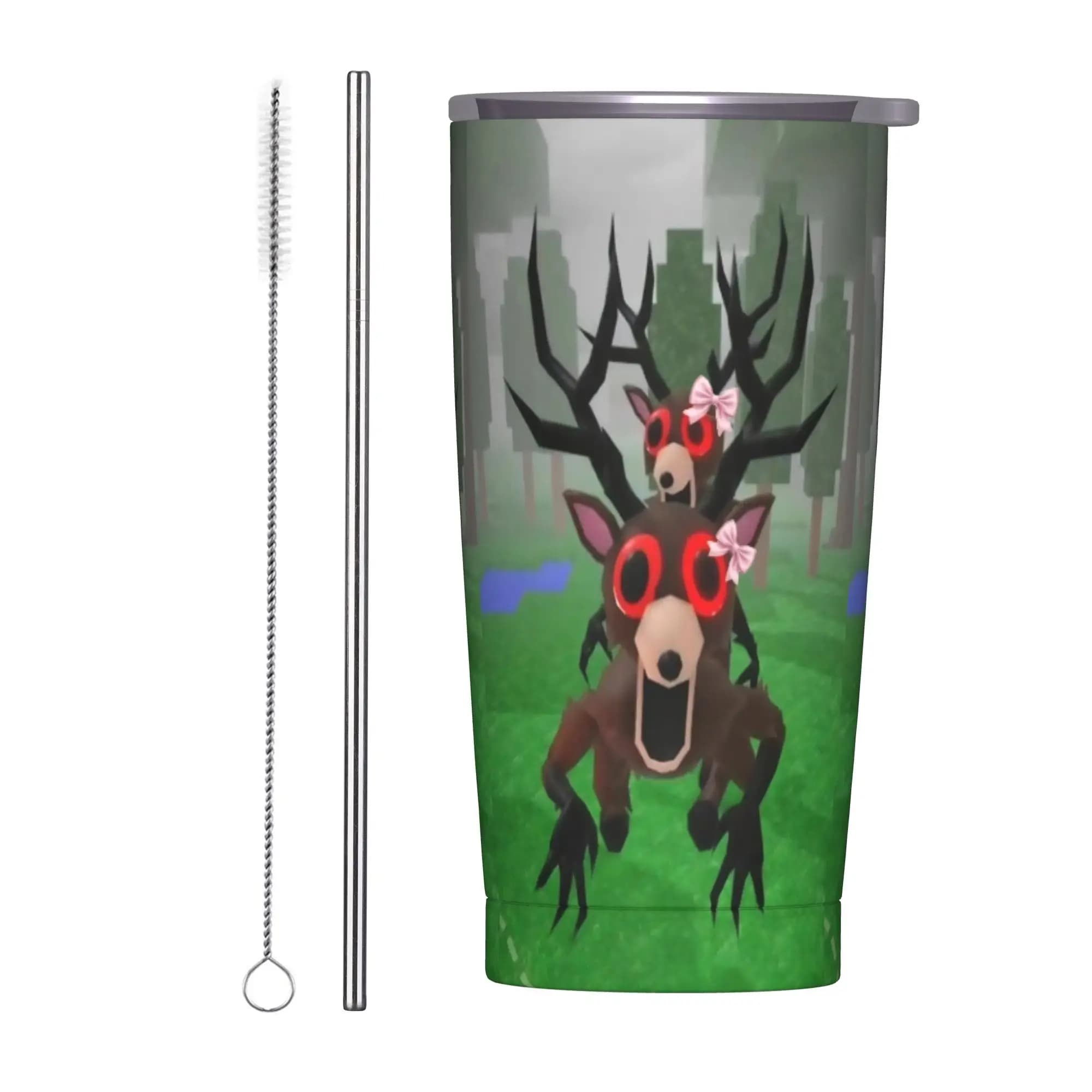 Tazza Termica 9-9 Nights in the Forest con Coperchio e Cannuccia, Bicchiere Antigoccia per Auto, 20oz