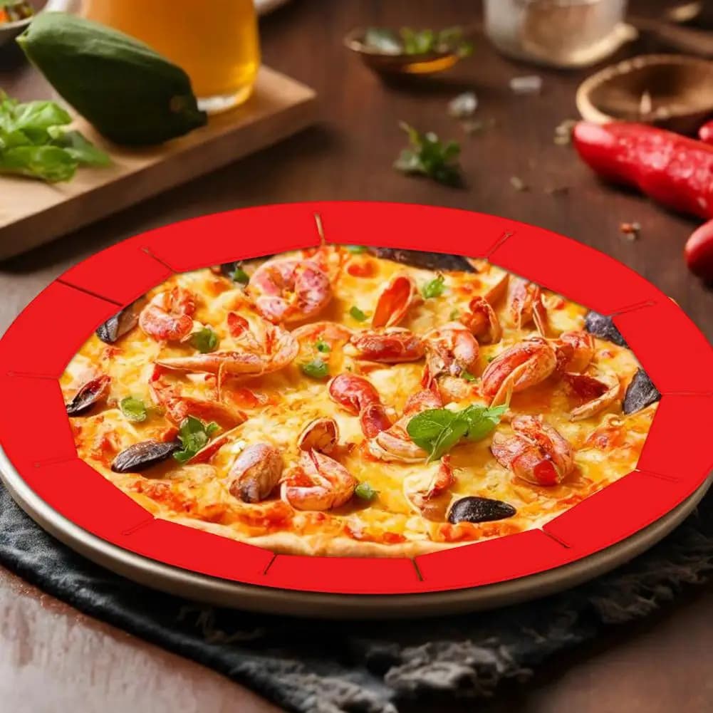 2025 Scudi per crosta di torta in silicone regolabili da 8,5 pollici a 11,4 pollici Protezione per bordi per pizza Protezione da forno riutilizzabile per bordi di torta perfetti