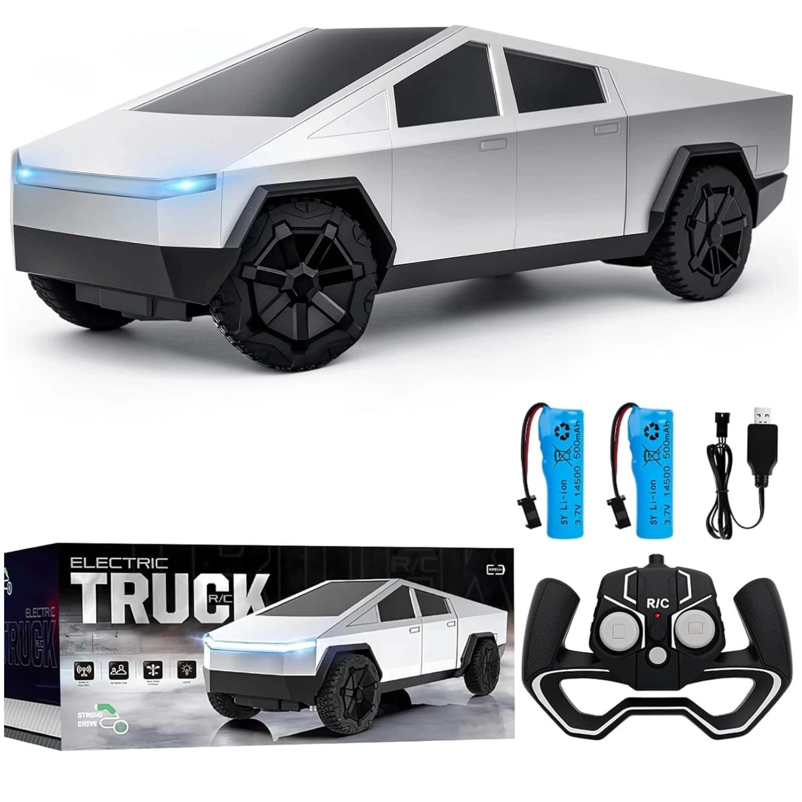 Giocattolo per camion telecomandato fuoristrada a quattro ruote motrici, auto telecomandata in scala 1:24 con luce LED, regalo per bambini wireless da 27 MHz