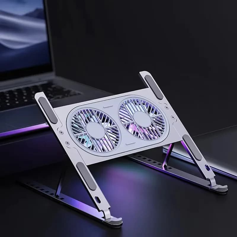 Ventole grandi regolabili da tavolo in lega di alluminio che raffreddano il supporto per laptop per laptop da 14 a 17,3 pollici