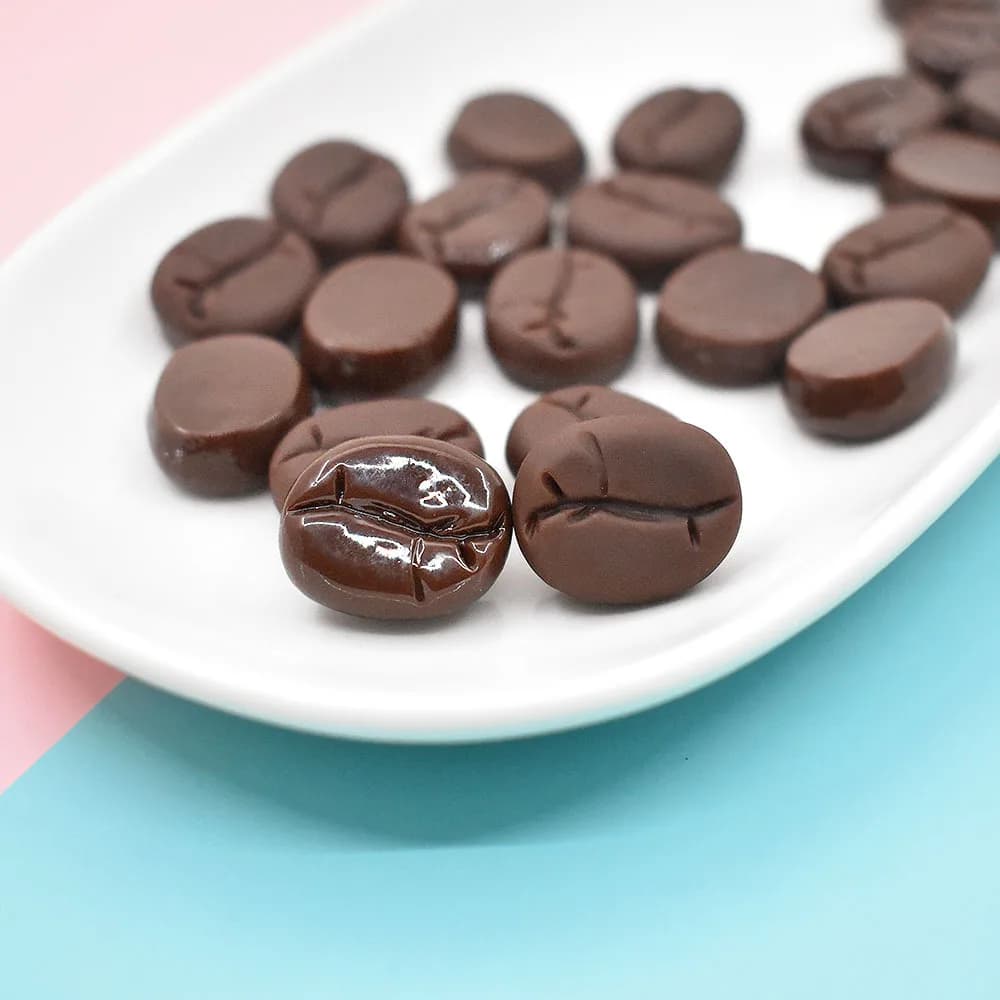 20pcs/set Resin Coffee Beans Simulation Flatback Cabochon Fake Food Scrapbooking for Craft DIY Phone Decoration Accessories