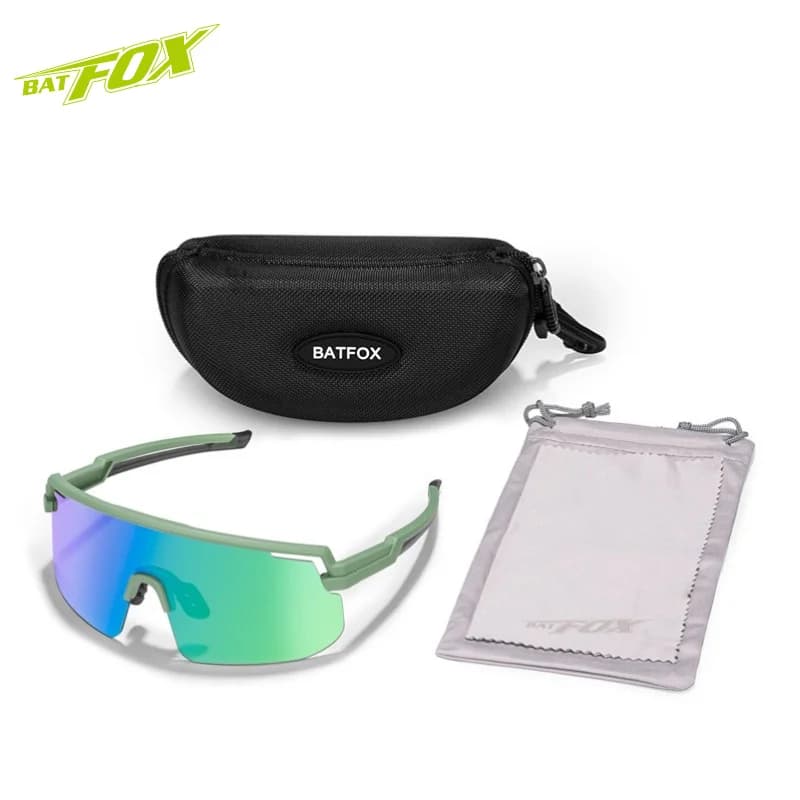 BATFOX Cycling Sunglasses Photochromic Discolor Sunglasses For Men UV400 Protection Eyewear Sunglasses Road Bike Glasses Outdoor