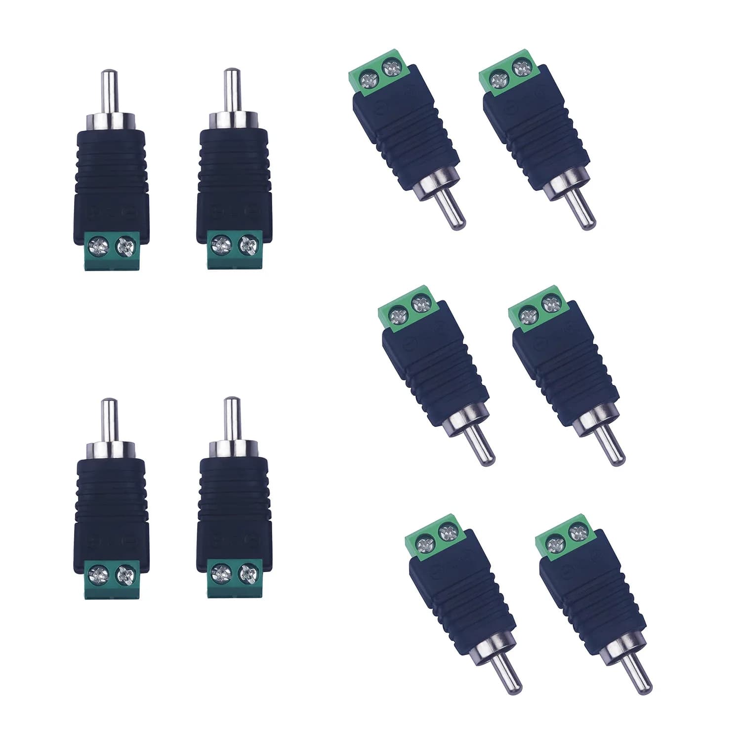 10 pz Phono RCA Spina Maschio A AV Terminale A Vite Convertitore Senza Saldatura Connettore Adattatore Per Altoparlante per CCTV Telecamera Audio Video Balun