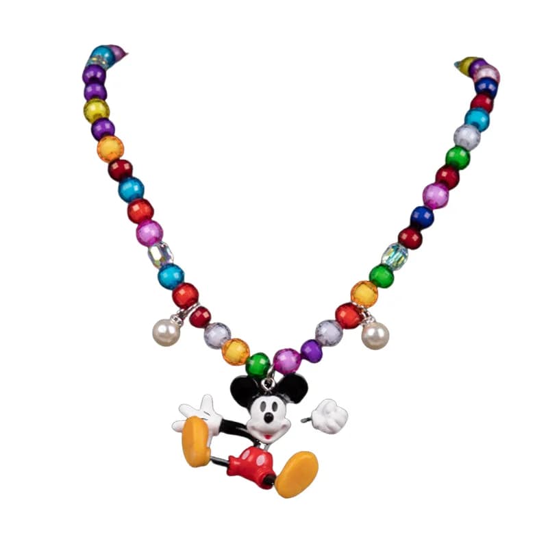 Collana con Perline Colorate Stile Dopamina a Tema Topolino, Catena Ondulata, Decorazione per Abbigliamento, Regalo di Compleanno per Coppie