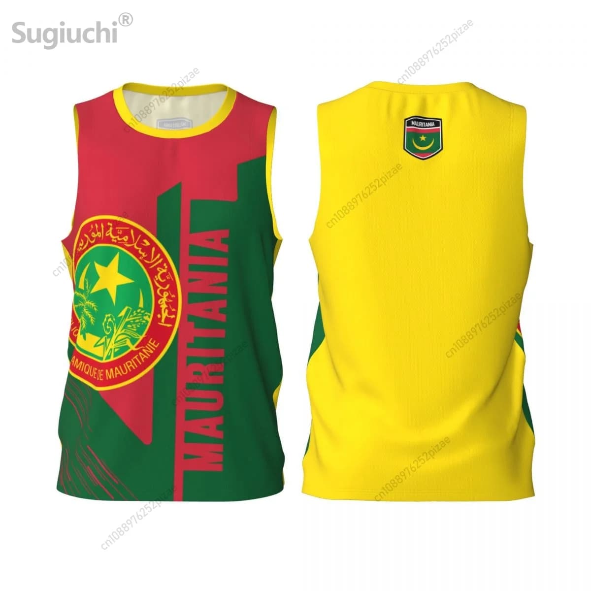 Magliette sportive con nome e numero personalizzati Mauritania 3D Flag, abbigliamento da uomo traspirante per basket, corsa, fitness