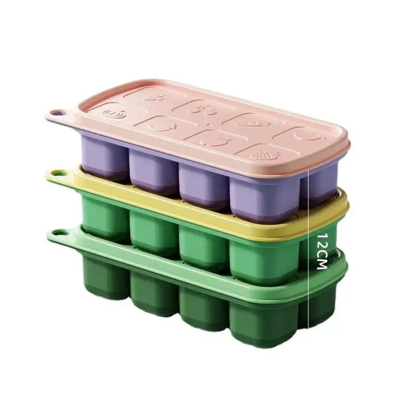 Nuovi Stampi in Silicone per Alimenti Domestici, Stampi per Ghiaccio per Neonati, Contenitori per Ghiaccio con Coperchio per Uso Domestico, Congelamento BHL1145-cat