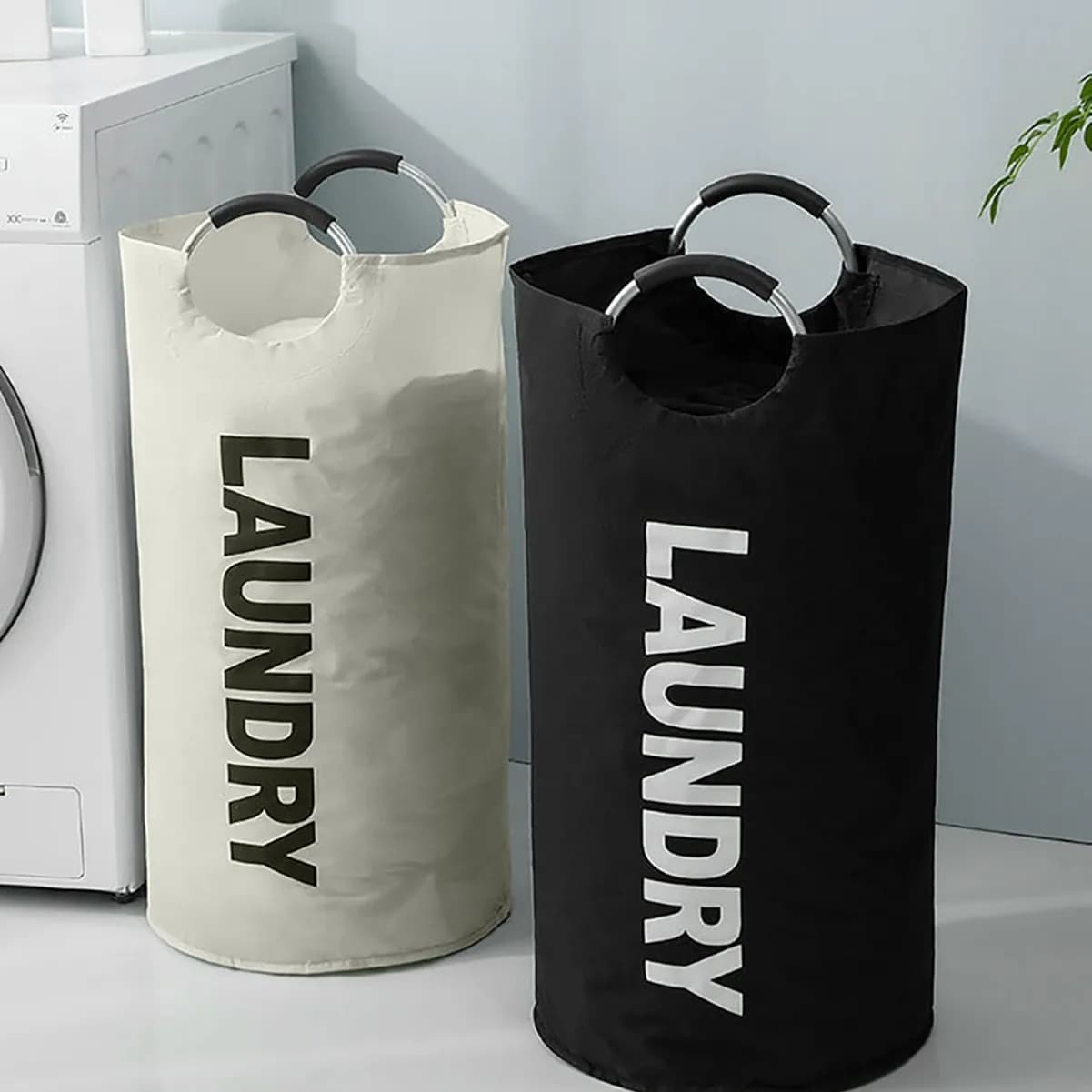 Bucato basket Extra-Large Waterproof with Padded Handle - Multipurpose Folding Container for Bathroom, Laundry, Balcony