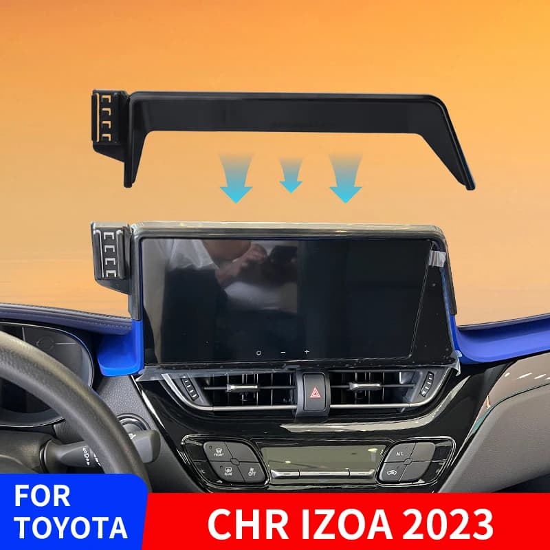 Supporto per telefono per auto Staffa fissa speciale per Toyota CHR C-HR CH R IZOA 2023 Supporto di ricarica wireless adatto per schermi da 10,25 pollici