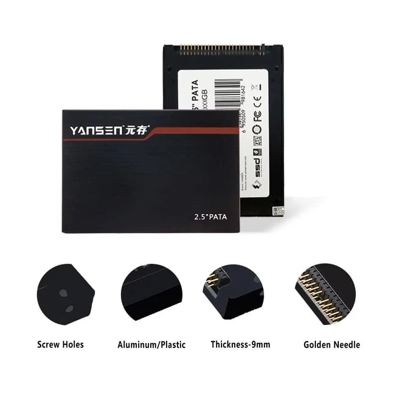 Kingspec Yuancun 2.5 "SSD PATA Serie 44pin 16GB 32GB 64GB 128GB 4C MLC Flash Unità a stato solido interna IDE per laptop desktop