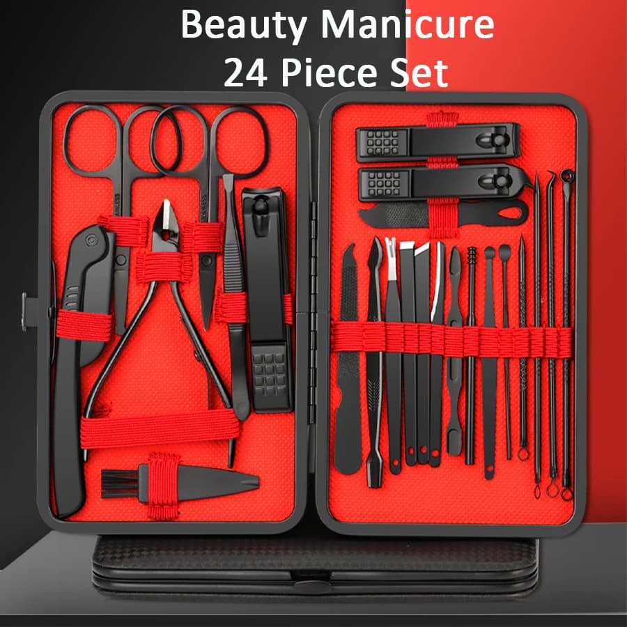 Set of Nail Tools Set Stainless Steel Nail Cut Set 18-piece Set of manicure tools Set of manicure manicures Set of nail cutters for dead skin Christmas Gifts