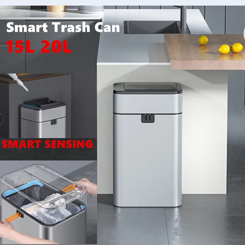 15L 20L In Acciaio Inox Intelligente Bidone della Spazzatura Bidoni della Spazzatura Bidone della Spazzatura della Cucina Bidone della Spazzatura Bagno Impermeabile Wcestino