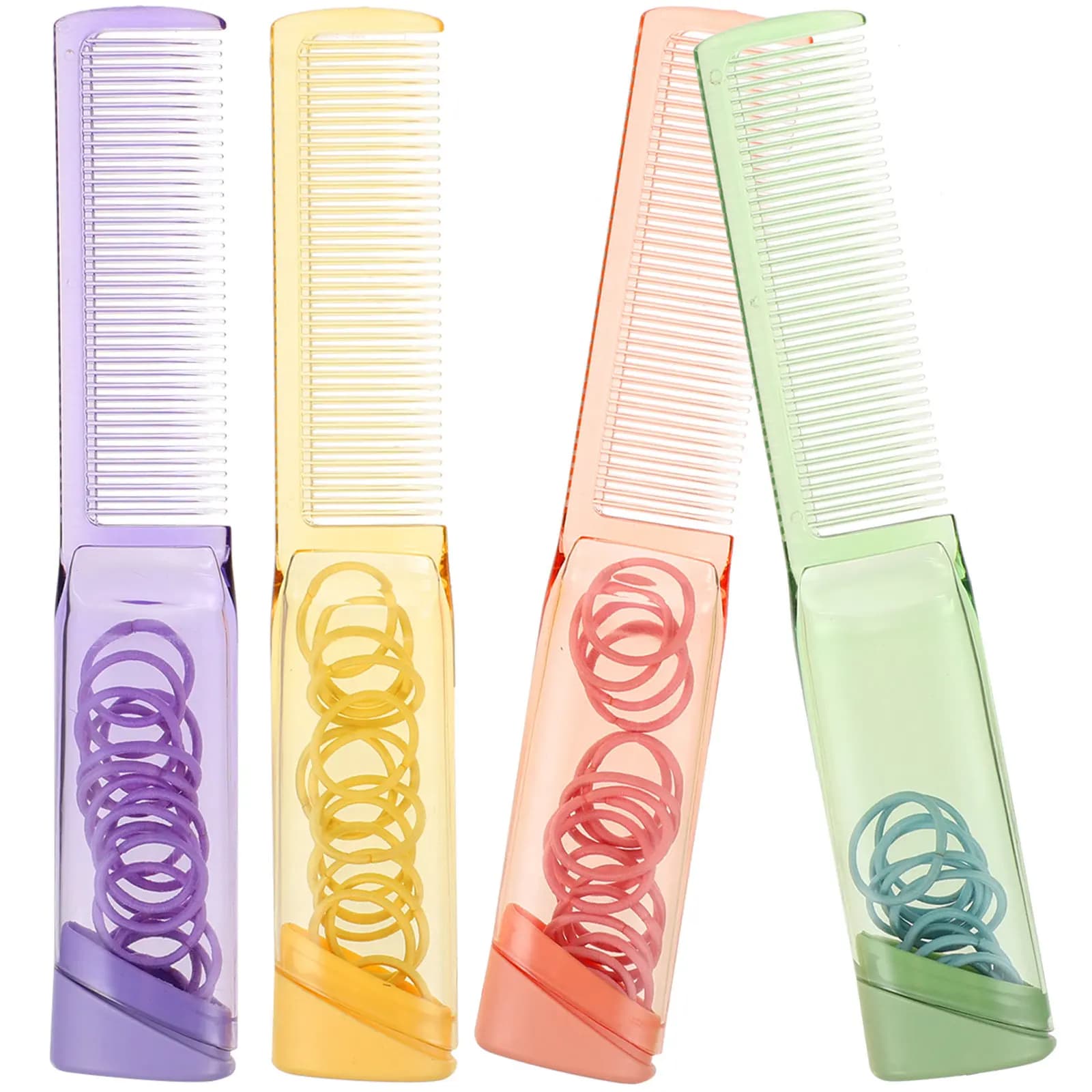 Set di 4 Pettini Multifunzionali per Lisciare i Capelli, Strumento Antistatico per Acconciature, Portatile con Manico, Regalo per la Cura dei Capelli