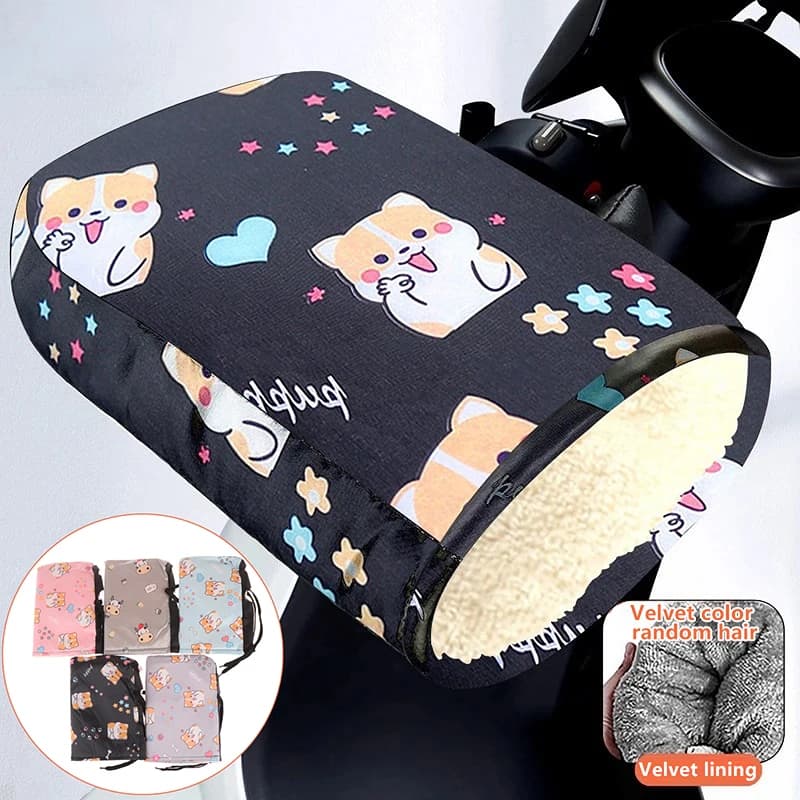 《AH》1Pair Motorcycle Handlebar Muffs Winter Cycling Gloves Waterproof Handle Bar Mitts Snowmobile E-Bike Motorbike ThermalGloves