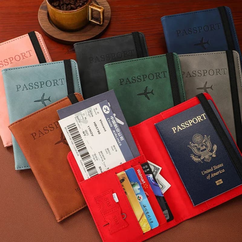 RFID Passport Bag Cover protettiva portafoglio da viaggio porta carte di credito porta passaporto porta biglietti d'aria borsa di immagazzinaggio all'estero