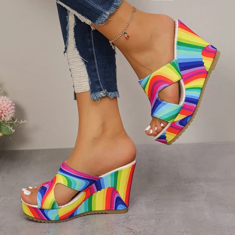 2026 Summer Women Wedges Slippers Lady New Fashion Open Toe Shoes Women Comfortable Platform High Heels Sandals Zapatos De Mujer