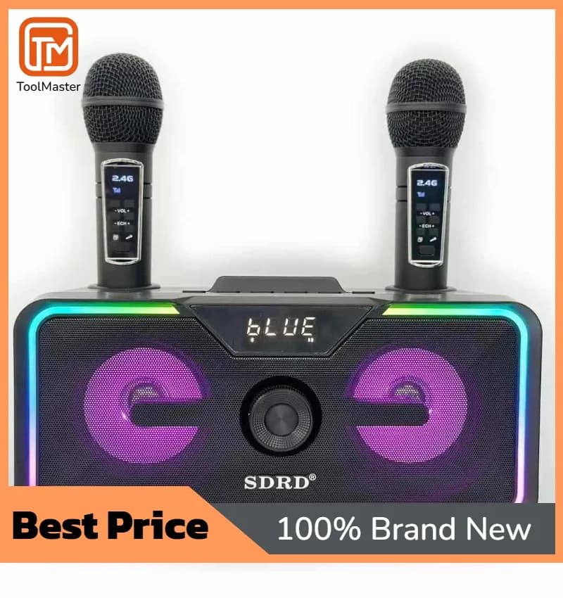 [Offerta Speciale] Altoparlante Karaoke Bluetooth Wireless SD215 con 2 Microfoni Professionali, Box KTV Domestico Compatto, Supporto Scheda TF e USB-A