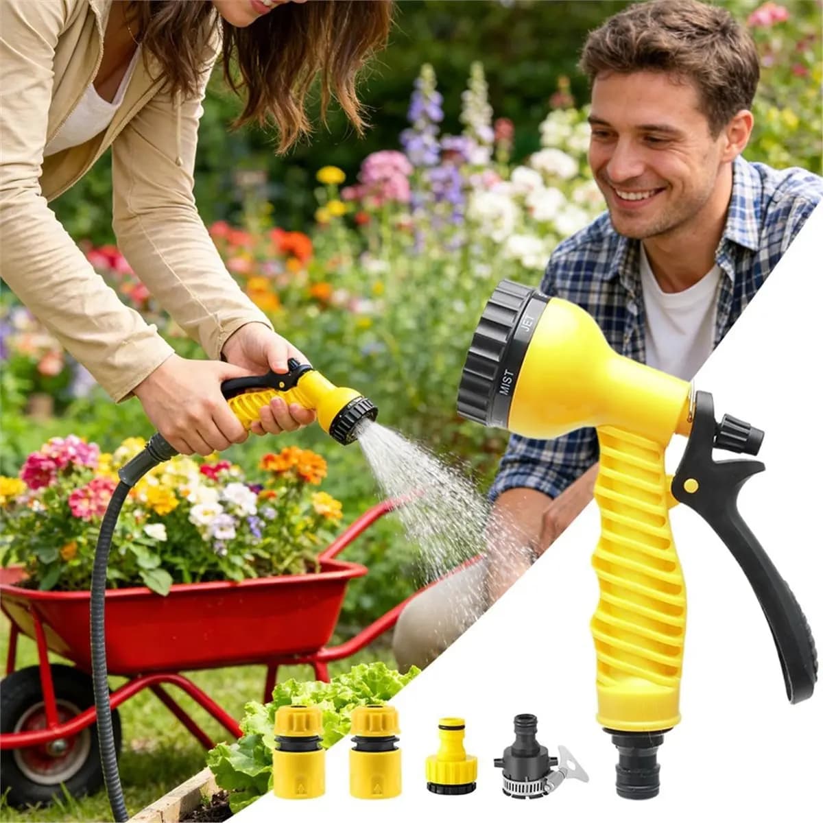 New Garden Pipe Sprayer 2026 Anti-slip, Gardening Accessories, Ideal for Lawn, Exterior, Courtyard, Patio and Washing Machine