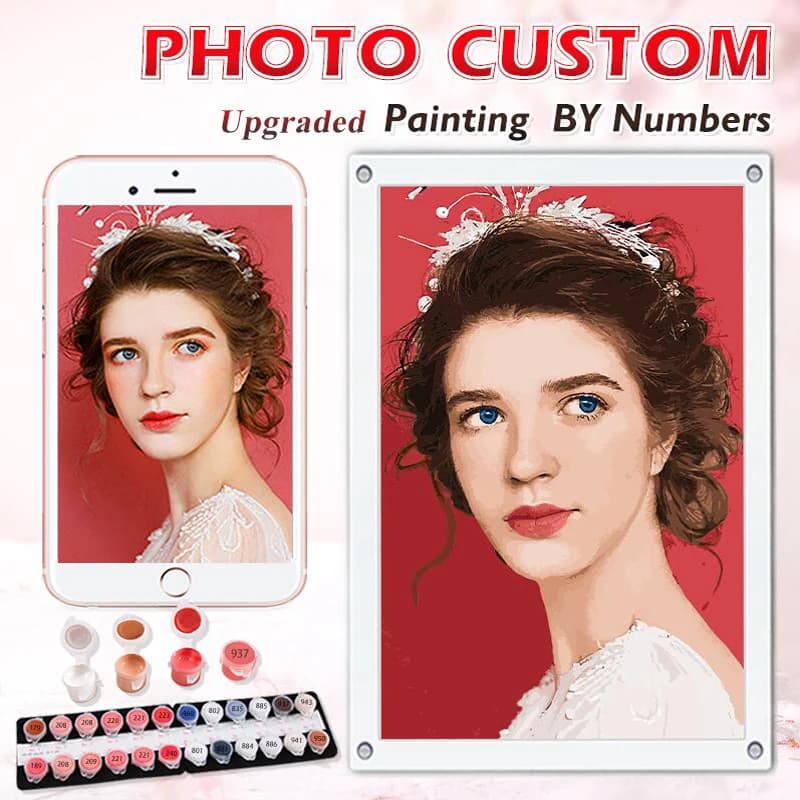 Dipingere con i numeri Foto di personalità Disegno fai-da-te personalizzato Colorato con i numeri Tela acrilica per adulti senza cornice e incorniciata