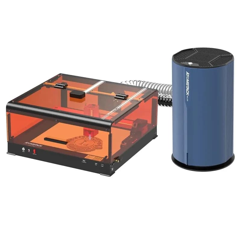 Macchina per incisione laser A24 Ultra 120W con scatola protettiva B3 e fotocamera D2, purificatore d'aria, incisore e taglierina laser