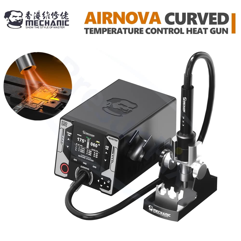 MECCANICO AIRNOVA 1200W Curva di Controllo della Temperatura Pistola Ad Aria Calda da 2.8 pollici Per Il Telefono Mobile Scheda Madre PCB Strumento di Riparazione di Saldatura