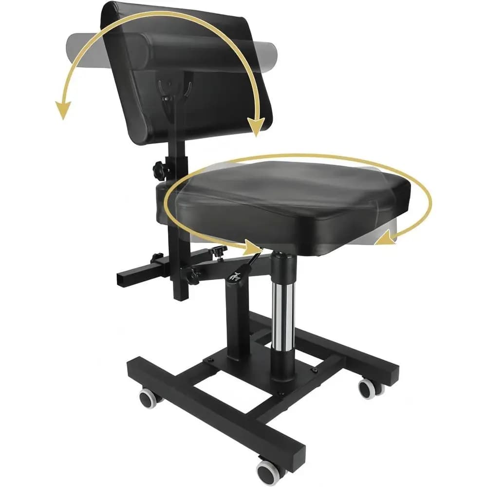 Hydraulic chair for tattoos oGen with level 3 explosion-proof lighting, 360 ° Ergonomic swivel cushion and adjustable backrest for artists