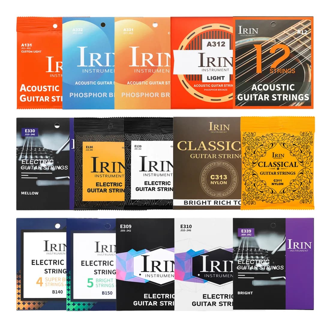 IRIN Guitar Strings Multi Specification C311 R12 Coated Rust Proof Acoustic Electric Guitar Accessories Guitar Picks Acoustic