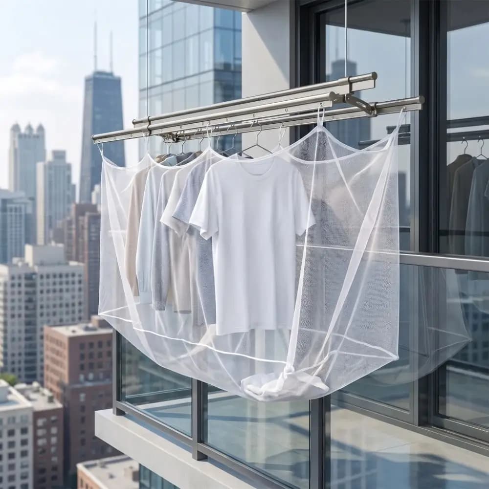 Breathable Anti-lost Laundry Drying Net Windproof Prevent Wind Clothes Drying Rack Pocket Anti-drop Washable Clothes Mesh Cover