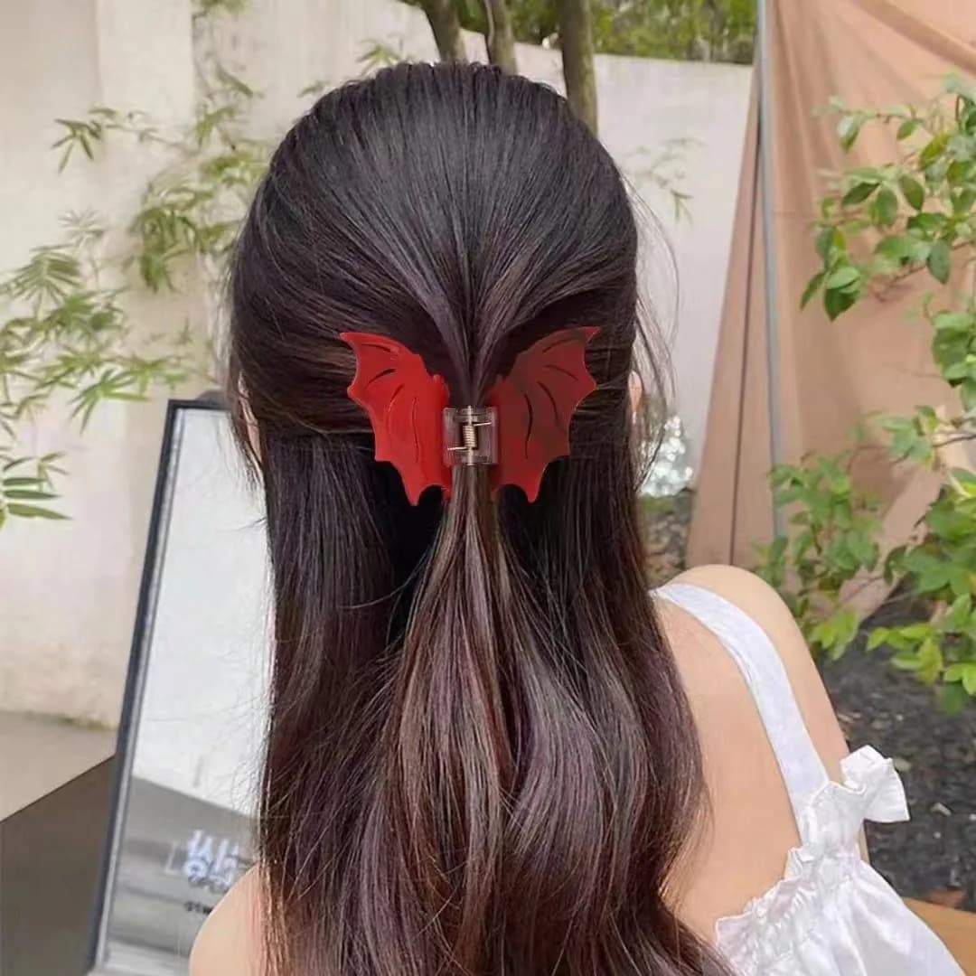 Goth da donna, adorabile pipistrello di Halloween, funky, acido acetico, clip di bell'aspetto, forcina per feste, vestito, testa posteriore, accessorio per squalo