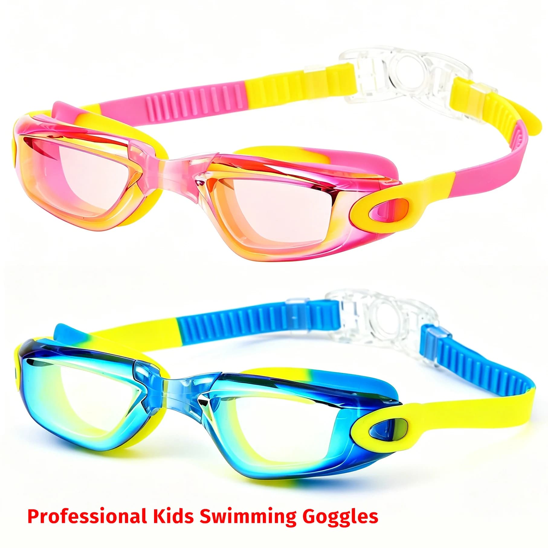 Professional Colorful Children Silicone Swimming Goggles Anti Fog UV Swimming Glasses Waterproof Silicone Swim Eyewear Kids