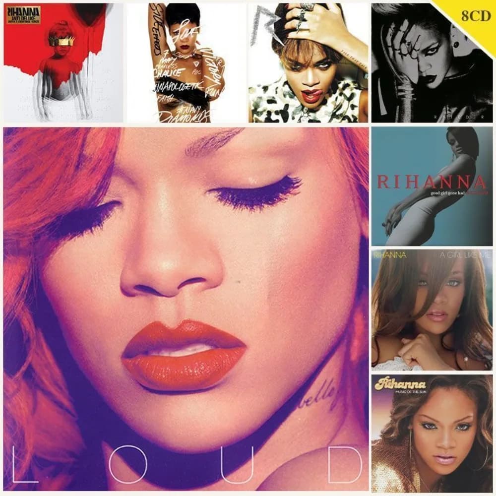 Rihanna 8CD (solo dischi) Collezione Album Compilazione Audio Lossless su Disco Pop R&B per Amanti della Musica