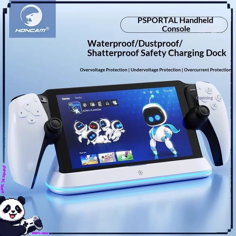 Base di ricarica per console portatile Honcam Ps5 Portal Rgb Ricarica sicura e veloce Led Steam Pc Staffa Ps5 Accessori periferici
