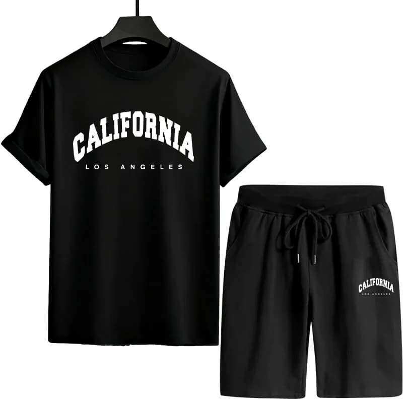 Daily Wear Summer Men's Tracksuit Outdoors Jogging Single Piece Versatile Sleeved T-shirt and Sports Short Casual Quality
