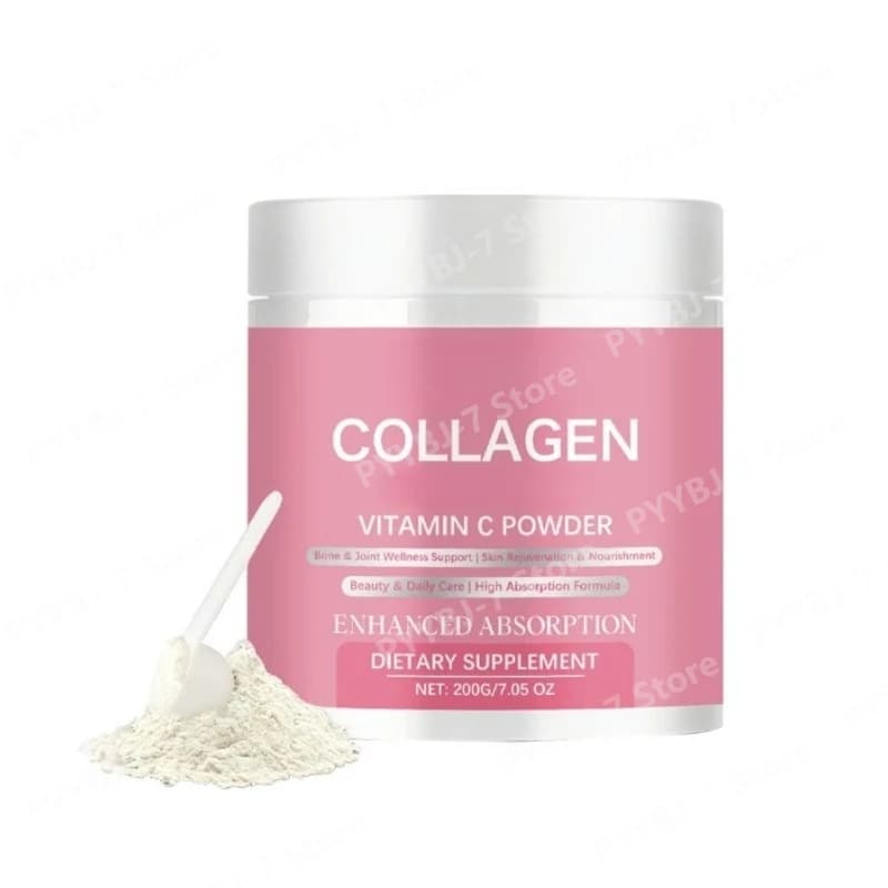 Collagene in Polvere con Vitamina C per Nutrimento della Pelle e Supporto per il Benessere delle Articolazioni Integratori per la Salute Quotidiana 200g
