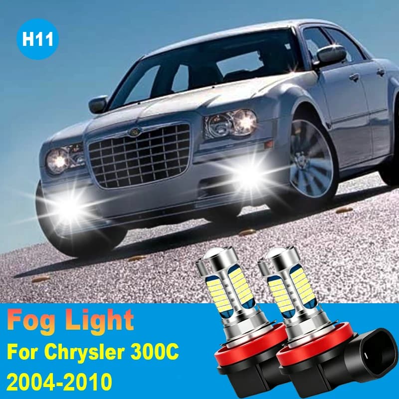2 Pezzi Accessori Luci Fendinebbia Anteriori a LED Lampadina 81SMD per Chrysler 300C 2004-2010 2005 2006 2007 2008 2009 Bianco Rosso Ambra