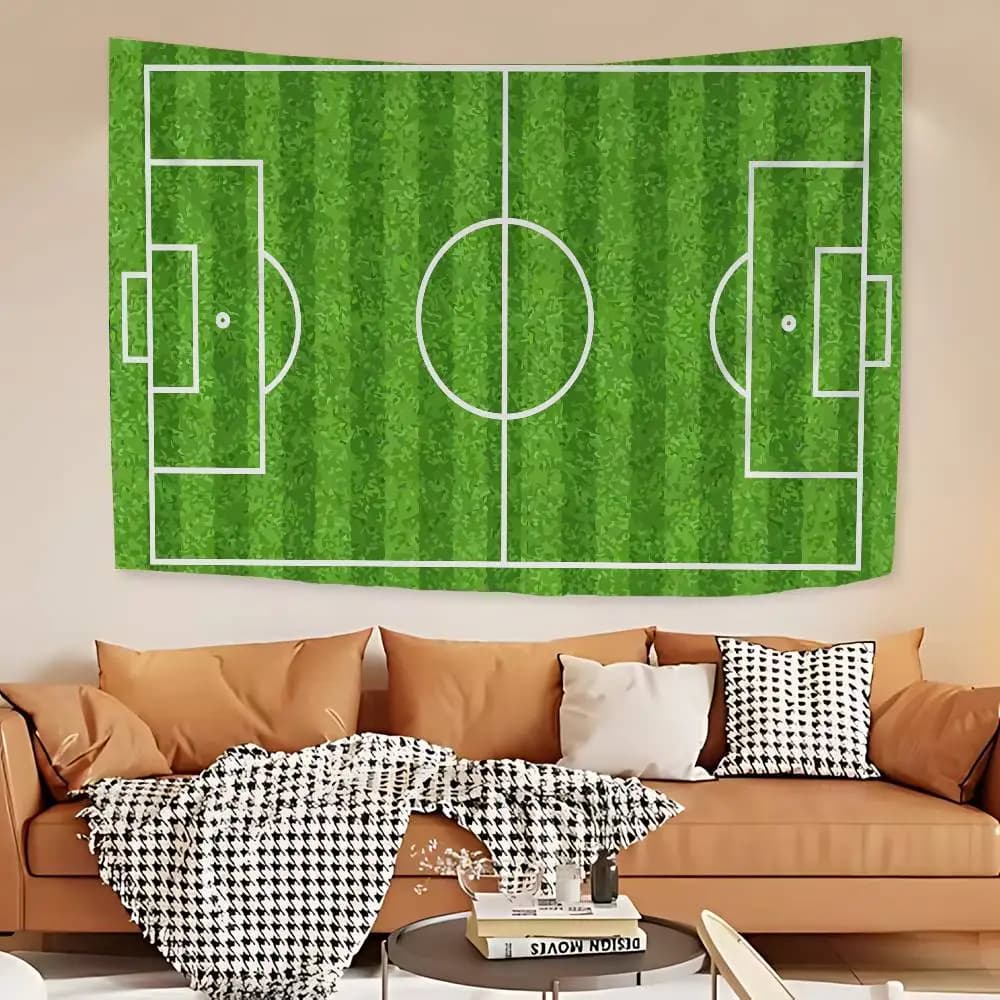 Football field floor DIY wall space Wall carpet with hippie flowers Decorations for dorms Wall decorations