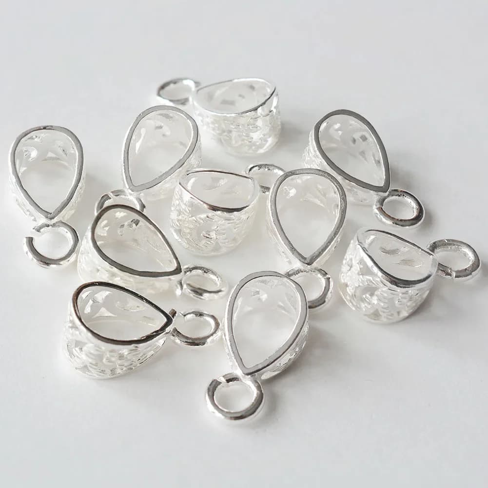 925 sterling silver 925 sterling silver slider with open ring for jewelry creation, silver sides with open ring
