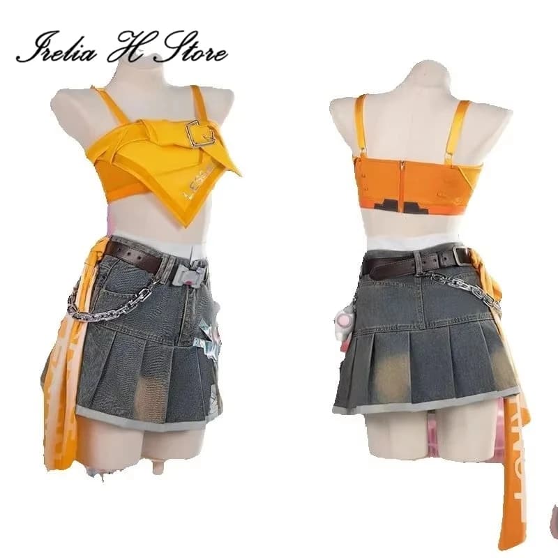 Irelia H Anime OW Mercy Costume Cosplay girl group Mercy Angela Ziegler K-pop Top skirt Women's Dress Halloween Costumes