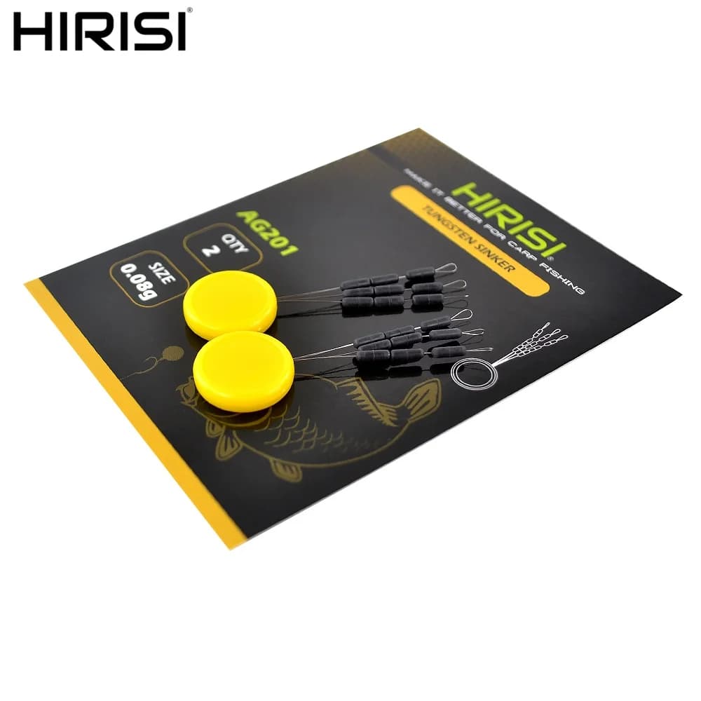 Set di pesi Hooklink in tungsteno Hirisi (0,05 g-0,08 g) per la pesca alla carpa AG200